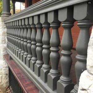 While the addition of spindles and railings to your porch add safety, they also add aesthetic appeal.