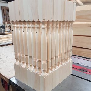 Spindles are sanded and waiting for your finishing.